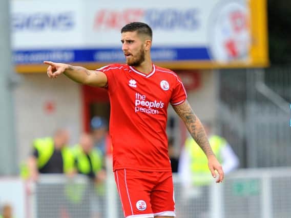 Crawley Town's Tom Dallison will miss the visit of Plymouth Argyle due to injury. Picture by Steve Robards