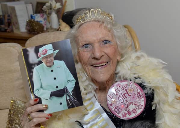 Joyce Atter-Freer celebrates her 100th birthday (Photo by Jon Rigby) SUS-191209-101427008