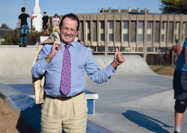 Leader of Arun District Council James Walsh at the newly opened skate park on Littlehampton seafront.