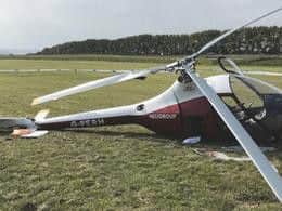 The aircraft, a Guimbal Cabri G2 was damaged 'beyond economic repair'.