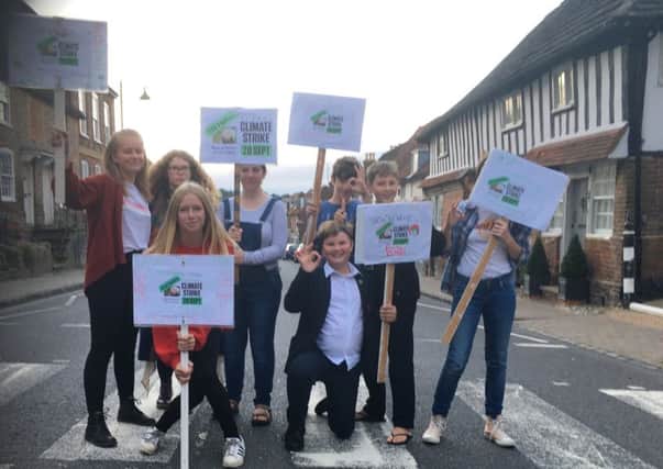 Young people prepare for the Steyning Climate Strike on Friday (September 20)