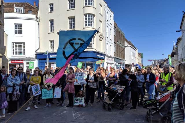 The Chichester climate strike at the Market Cross