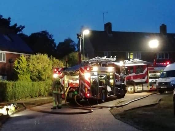 The fire service was called to Priory Field in Upper Beeding