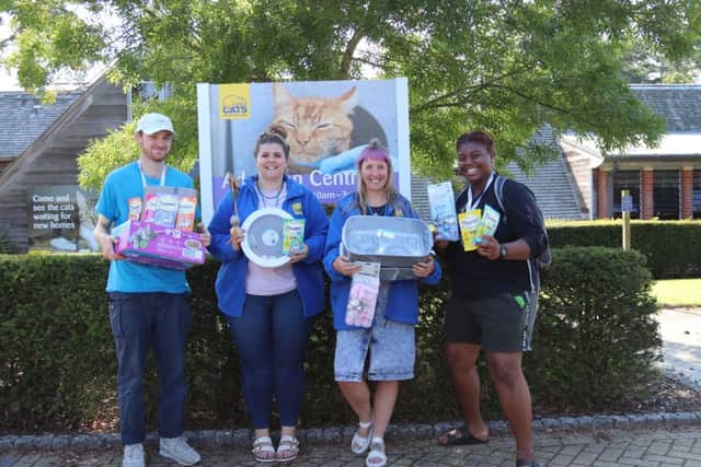 'Pawsitive' work by Worthing youngsters, from left, NCS leader Billy, Paws Protect co-ordinator Rose Abram, Hannah from the Paws Protect team and NCS leader Shauna