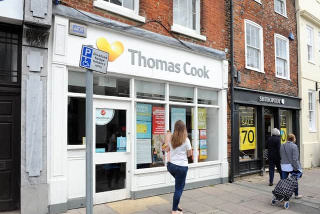 Chichester's  Thomas Cook store in East Street. ks190526-2 Chi Thomas Cook phot kate...Thomas Cook in Chichester.ks190526-2