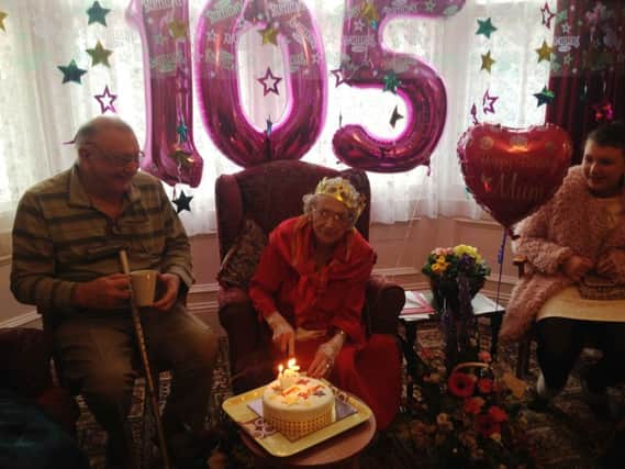 Mona Furminger on her 105th birthday SUS-150121-101715001