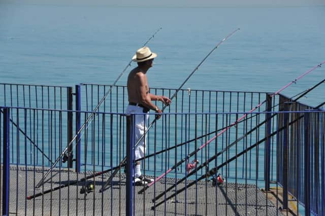 Eastbourne pier fishing. July 24th 2012 E30066N ENGSUS00120120724172203
