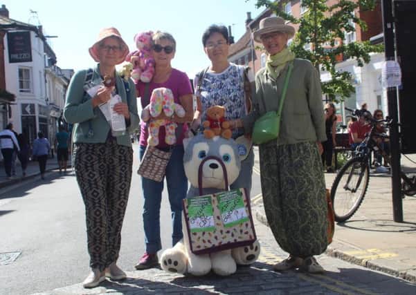 Volunteers Carley Sitwell, Debbie Carter, Helen Cato and Ping Jiang with the toys they were planning to bring to the car free day event in Chichester on Sunday.