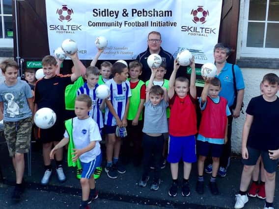 Participants at the Sidley & Pebsham Community Football Initiative