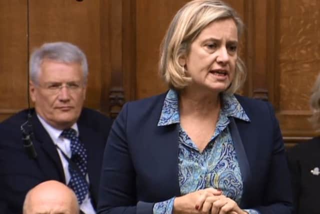 Amber Rudd speaking in Parliament