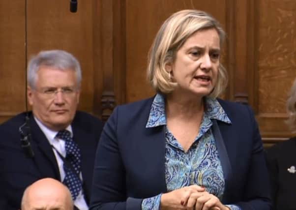 Amber Rudd speaking in Parliament