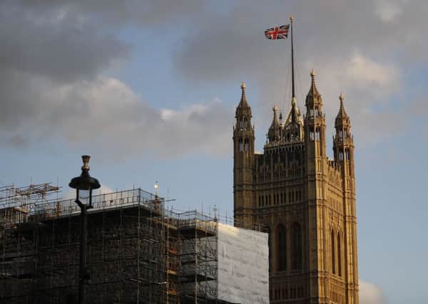 The Union Flag flies from the top of Victoria Tower at the Houses of Parliament in central London on September 4, 2019. (Photo by Tolga AKMEN / AFP)        (Photo credit should read TOLGA AKMEN/AFP/Getty Images) NNL-190923-155921001