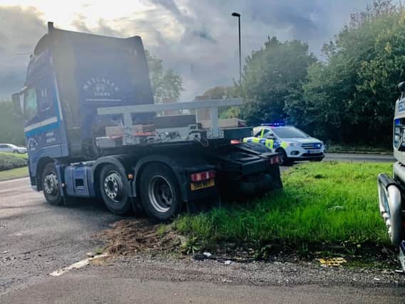 A truck jack-knifed on the A24 north of Horsham this afternoon