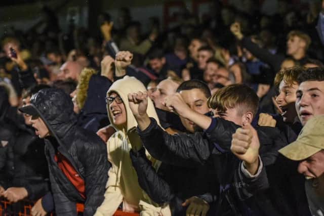 Crawley Town fans celebrate against Stoke