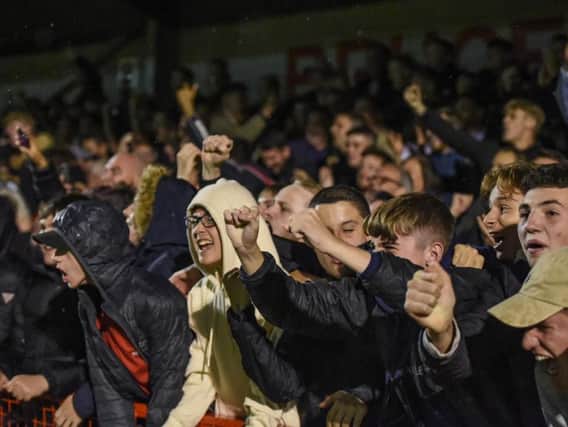 Crawley Town fans celebrate against Stoke