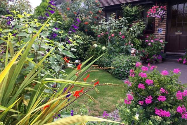 Val and Richard Stringer's garden at 24 Saxon Road, Steyning in Bloom best front gardens runner-up