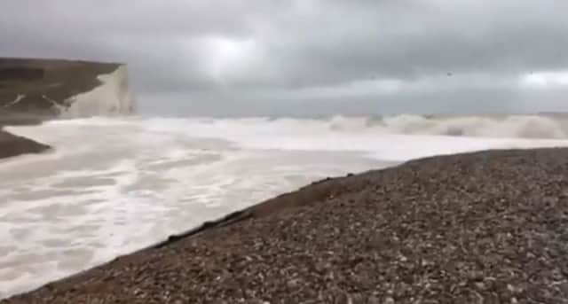 Still from video at Cuckmere Haven. Credit: Environment Agency