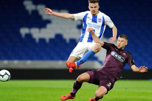 Archie Davies made his first team debut for Brighton and Hove Albion against Aston Villa in the Carabao Cup