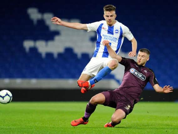 Archie Davies made his first team debut for Brighton and Hove Albion against Aston Villa in the Carabao Cup