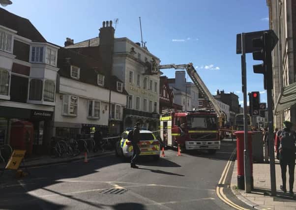 Emergency services at the scene in Lewes. Picture: James Herbert