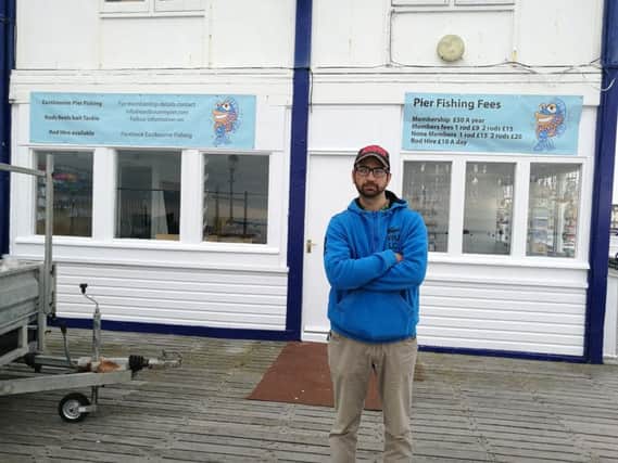 Arran Aghili outside the new Eastbourne Fishing shop