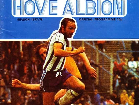 The programme cover from Brighton and Hove Albion vs Tottenham Hotpsur in 1978