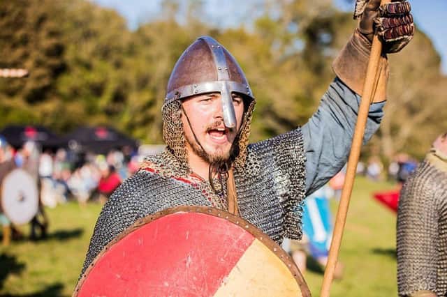 Battle of Hastings re-enactment. Photo courtesy of English Heritage. SUS-190410-105835001