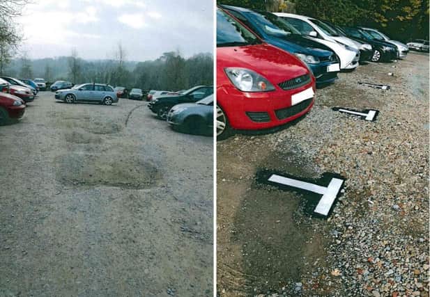 The car park before (left) and after (right)