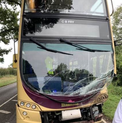 Fortunately nobody on the bus was injured in the collision
