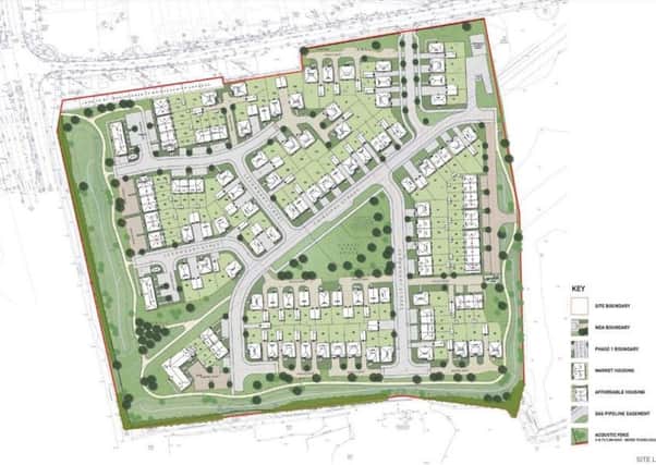 The new masterplan for 143 homes at the site in Oving
