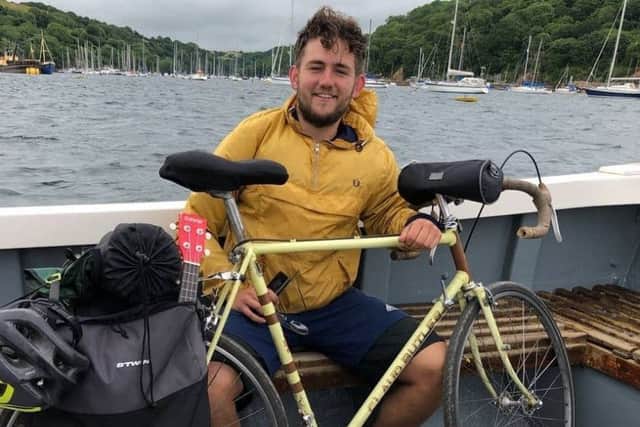 Lewis 'The Tourist Dog' Stephens started the journey on June 2 and finished today (October 10) for World Mental Health Day