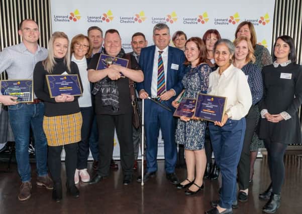Macaela Fuller, second left, with other winners at the Leonard Cheshire Awards 2019