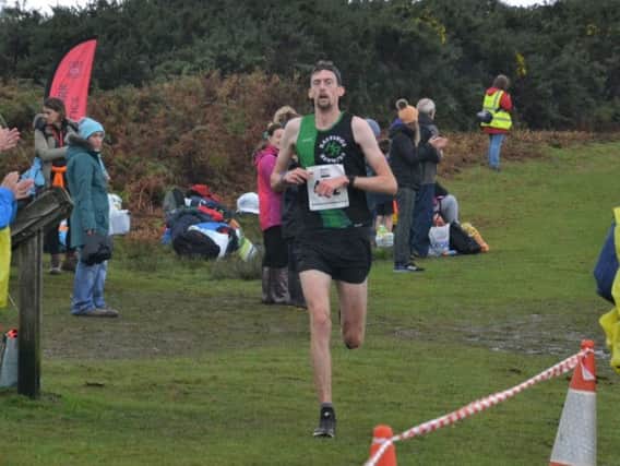 Matt Edmonds crossing the line to take first place. Picture courtesy of Simon Linklater