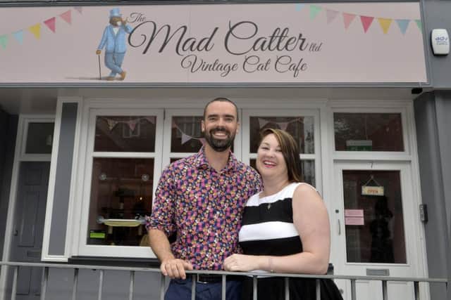 Mad Catter Cafe opens - delighted owners Sam Firman and Lucy Allen (Photo by Jon Rigby)