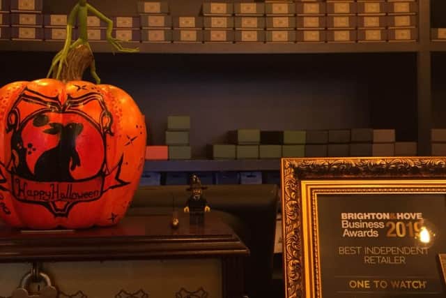 Ready for halloween at Brighton's wizarding shop