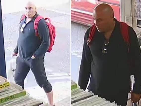 Sussex Police would like to speak to this man in connection with the thefts