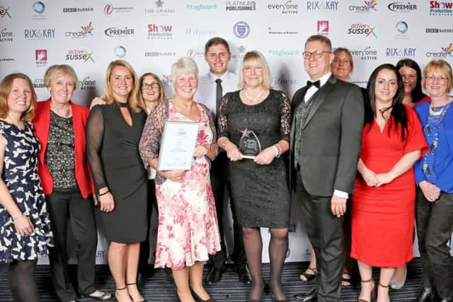 Crawley Old Girls won the Grand Hotel Community Impact Award at the Sussex Sports Awards 2018. Photo courtesy of Ruth Dacy