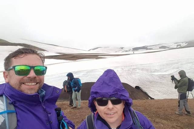 Mark, who is supported by the charity, and Paul, who works for Hft, on a previous fundraising challenge. Both will take on the Sahara trek.