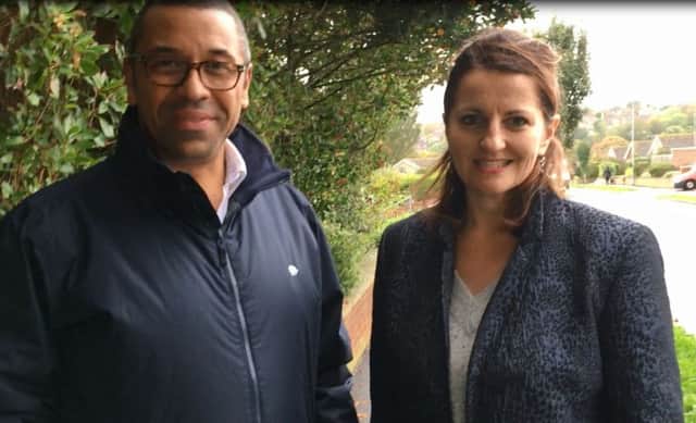 James Cleverly and Caroline Ansell in Eastbourne today