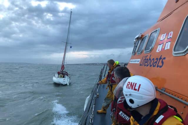 Newhaven lifeboat out on call. Photograph: James Johnson