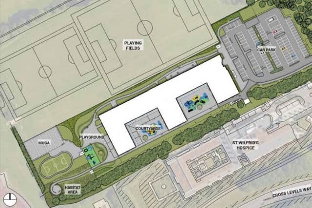 The school could be built on four football fields