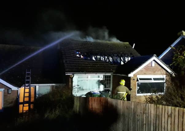 A firefighter at the scene in Newhaven. Picture: East Sussex Fire and Rescue Service