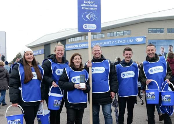 Volunteers collected over £27,000 before and after the Premier League match between Brighton and Hove Albion and Everton, Paul Hazlewood BHA-1920