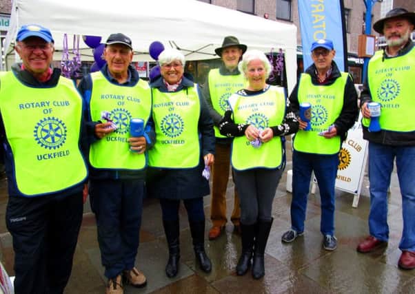 Uckfield Rotary Club braved the rain on October 24 to raise funds and awareness for World Polio Day, image courtesy of Ron Hill