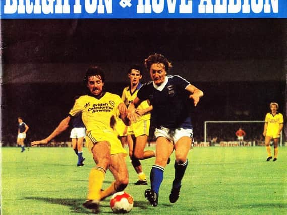 Brighton and Hove Albion's official programme from their match against Norwich City in September 1980