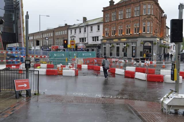 Road works in Gildredge Road / Terminus Road / Railway Station in Eastbourne. (Photo by Jon Rigby) SUS-180514-152304001