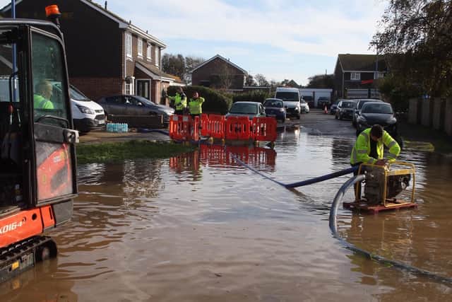 A burst water pipe has caused 'major flooding' inCoppice Lane. Photo: Derek Martin Photography