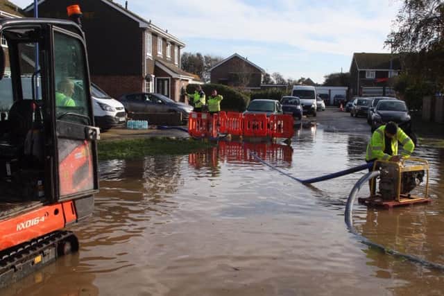 A burst water pipe caused 'major flooding' in Coppice Lane. Photo: Derek Martin Photography