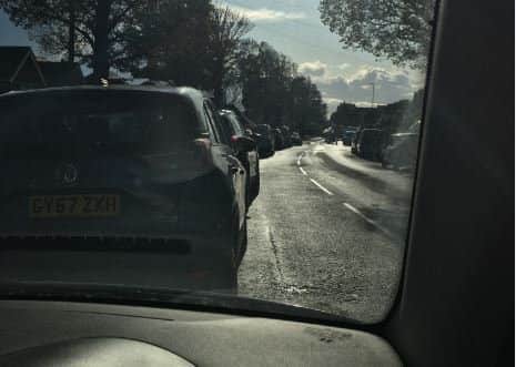 Morning traffic in Willingdon Road
