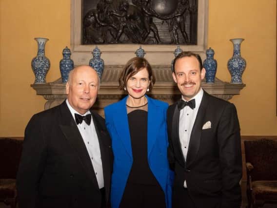 From left: Lord Fellowes, Elizabeth McGovern, and Harry Hadden-Paton.